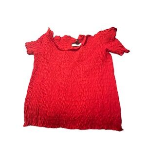 Eloquii Elements Women's Plus Smocked Off The Shoulder Tee